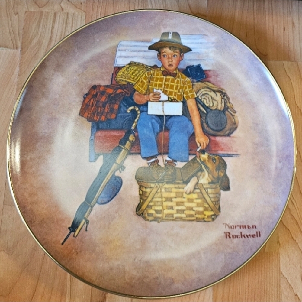 Norman Rockwell Collector Plate "Scotty's Stowaway" First Edition Signed